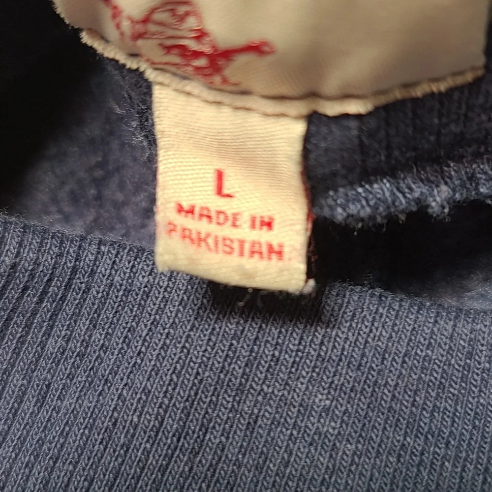True Religion Joggers Large Men  Blue Red Stripe Thigh Logo Y2k Streetwear‎
